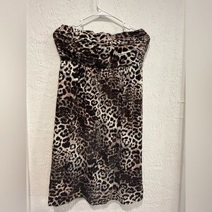 Soma Animal Print Convertible Strapless Mini Dress Size L sleeveless